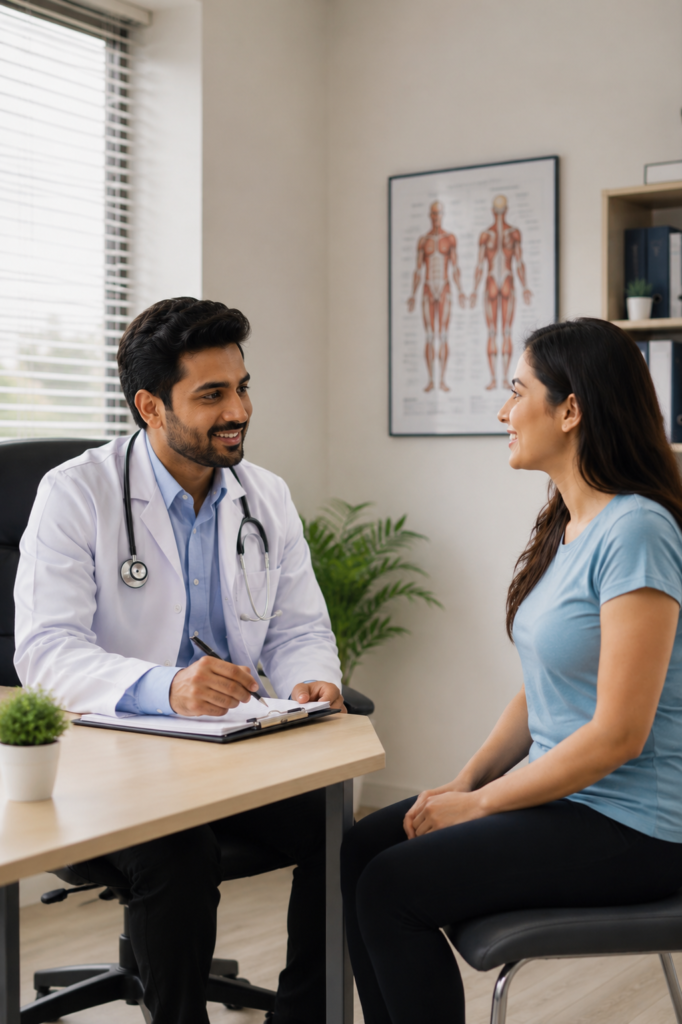 Lady Pateint Talk to Doctor