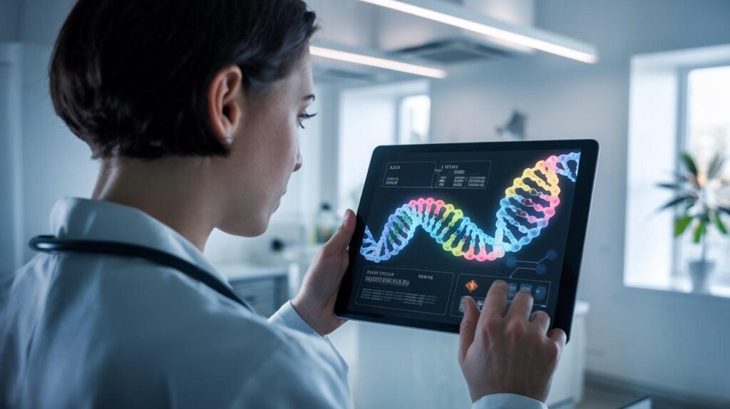 Doctor Check on Tablet 3d DNA Model